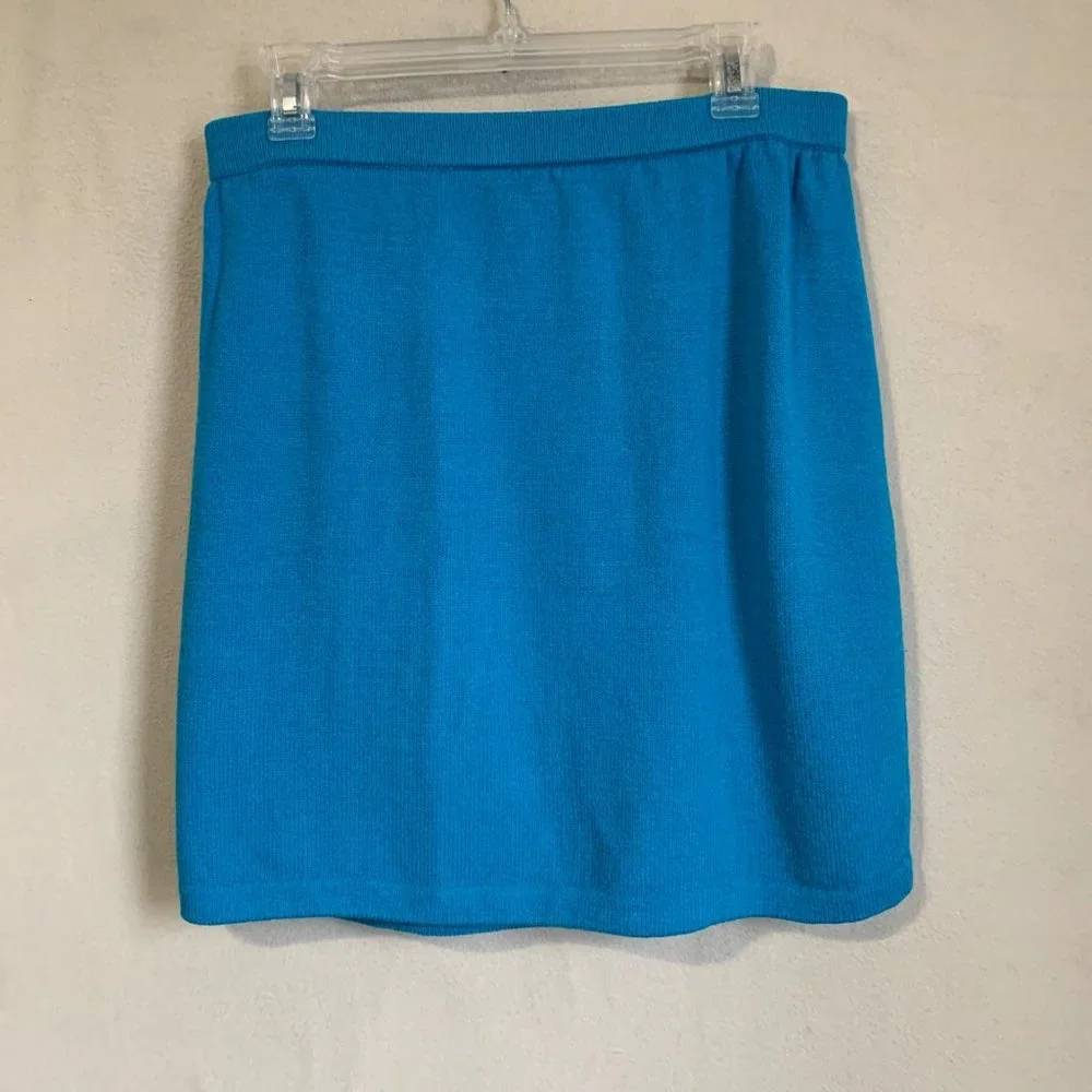St.John Collection Skirt Women’s Large Blue Teal St.John Knit Stretch